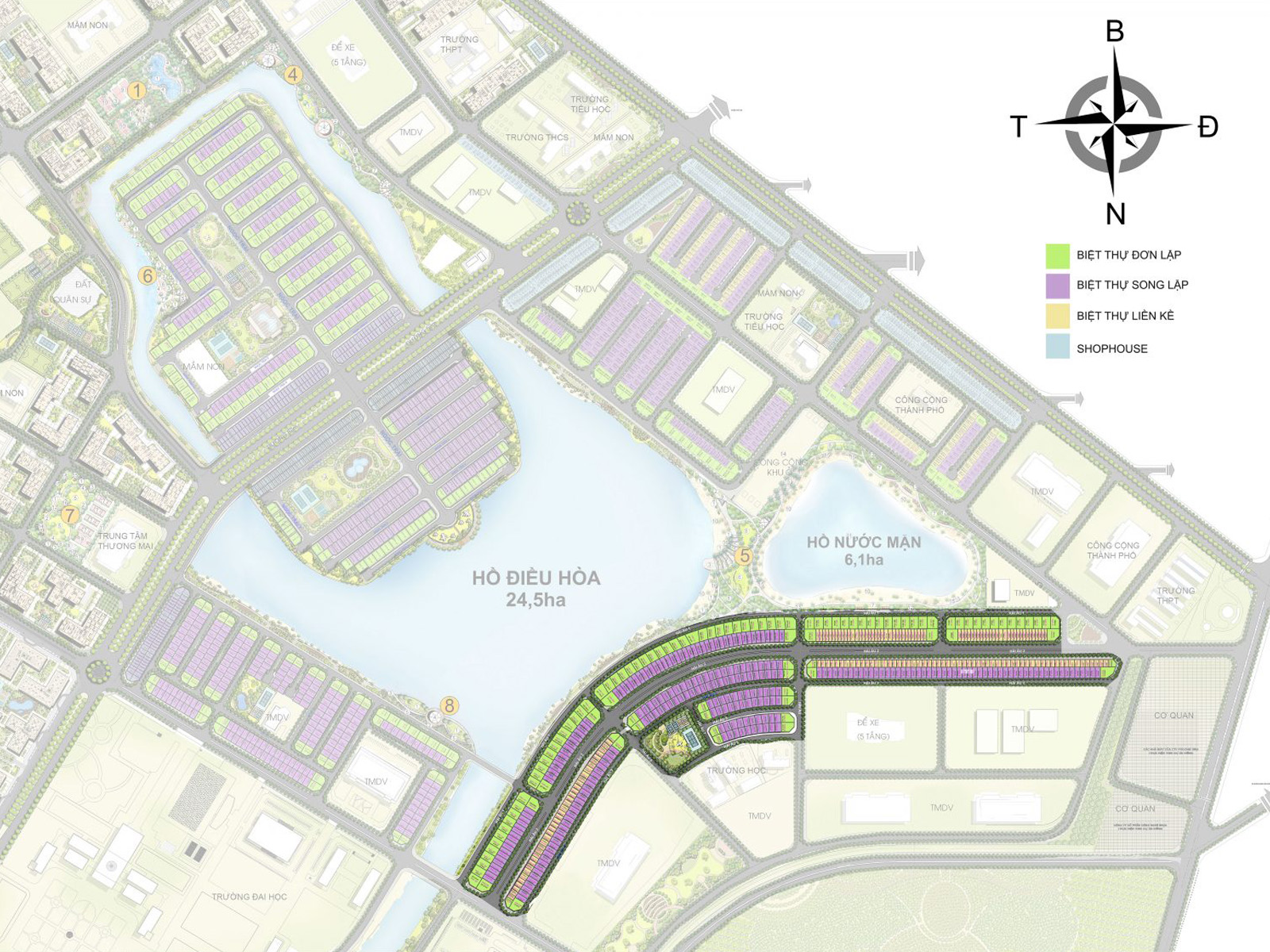 Overview of Hai Au Villas for sale in Vinhomes Ocean Park