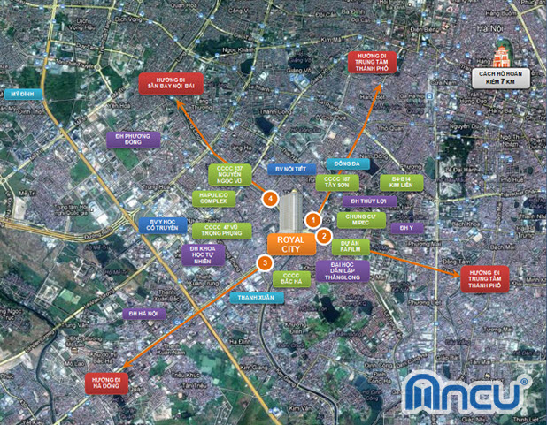         Vinhomes Royal City Nguyen Trai - Map of project location