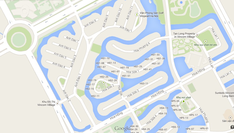 Location of Vinhomes Riverside Sakura Villas