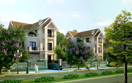 Milk-white vilas in Vinhomes Riverside