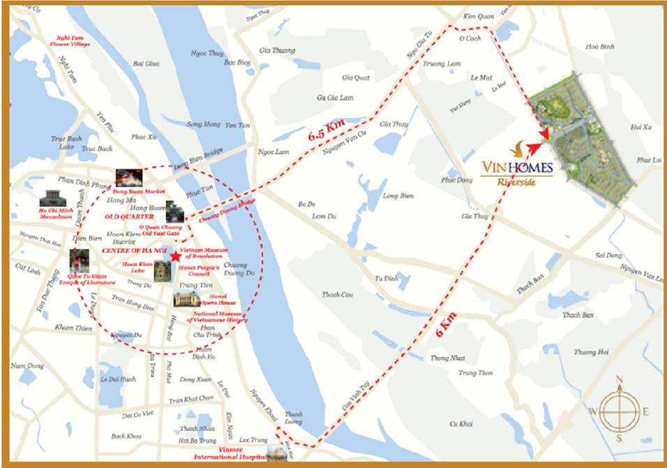 Location of Vinhomes Riverside
